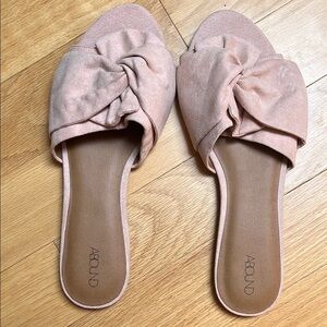 Abound Pink Knotted Slide Sandals